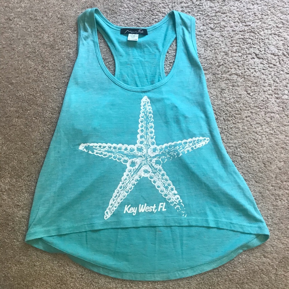 Key West Teal Crop Top Tank